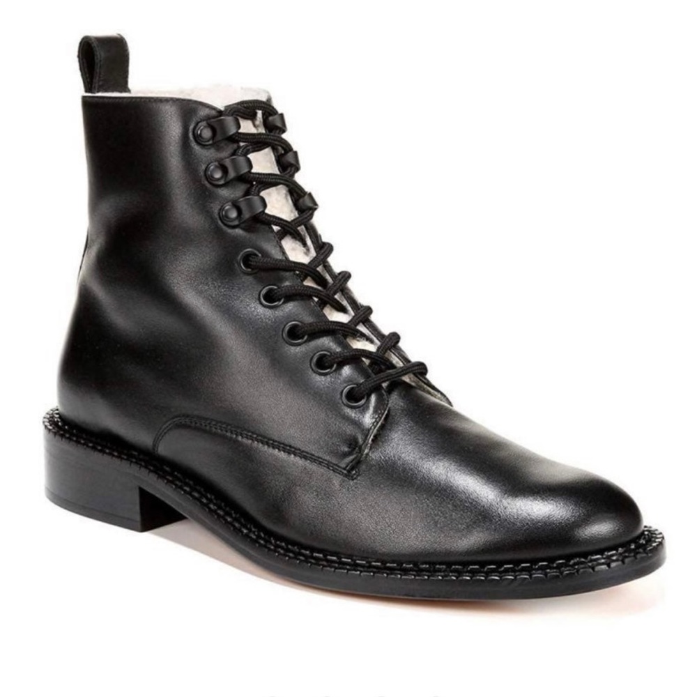 Vince  Cabria Lace-up Booties with Shear
